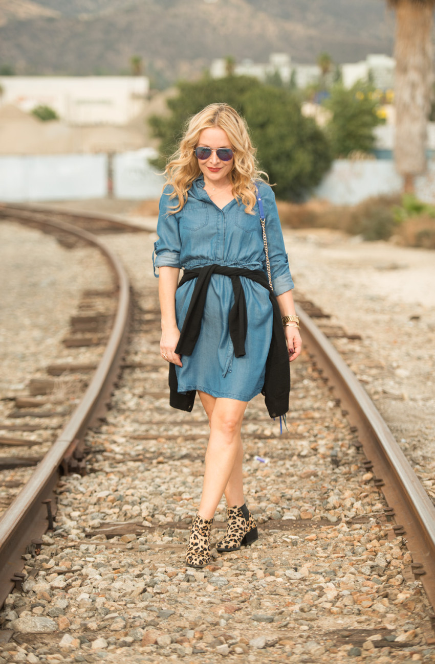 Sammydress denim shirt dress featured by popular Los Angeles fashion blogger, The Hunter Collector