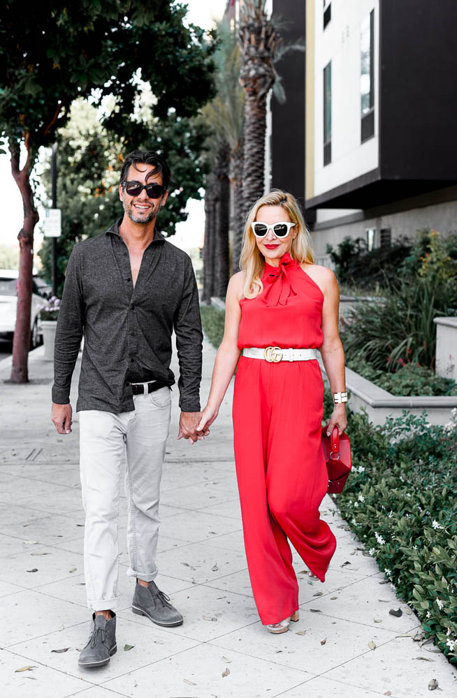 red jumpsuit - Red Jumpsuit, Chinese Take Out & My Man featured by popular Los Angeles fashion blogger, The Hunter Collector