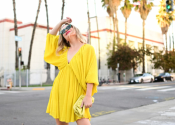 Shades Of Citrus: Yellow Dress, Green Boots.