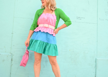 Candy Color Block Dress & Cardi.