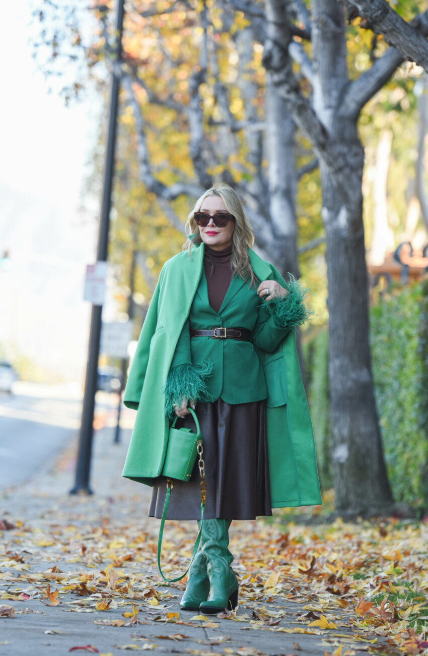 green coat