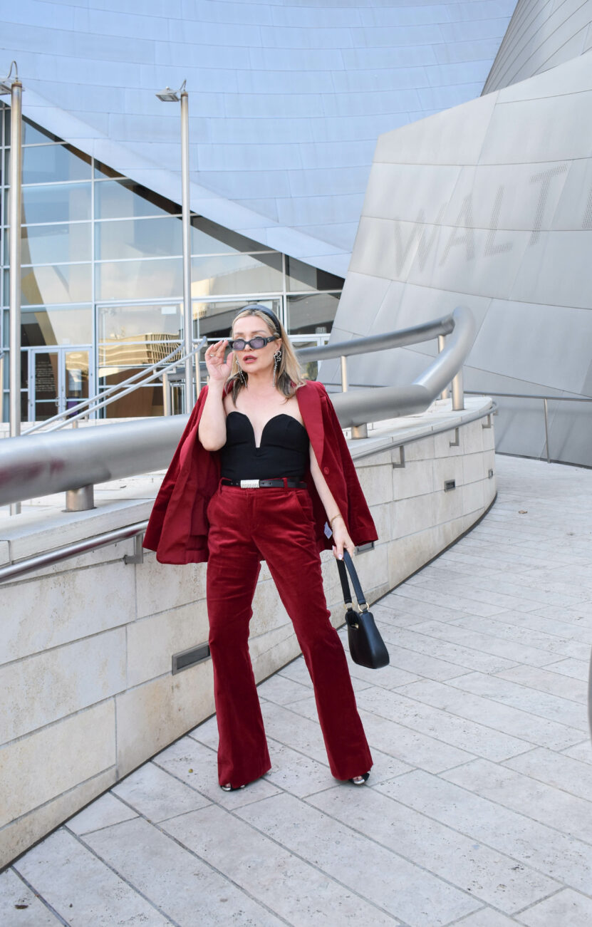 Red Velvet Pantsuit - Holiday Style. - The Hunter Collector